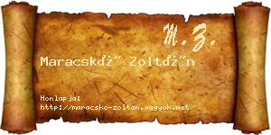 Maracskó Zoltán névjegykártya